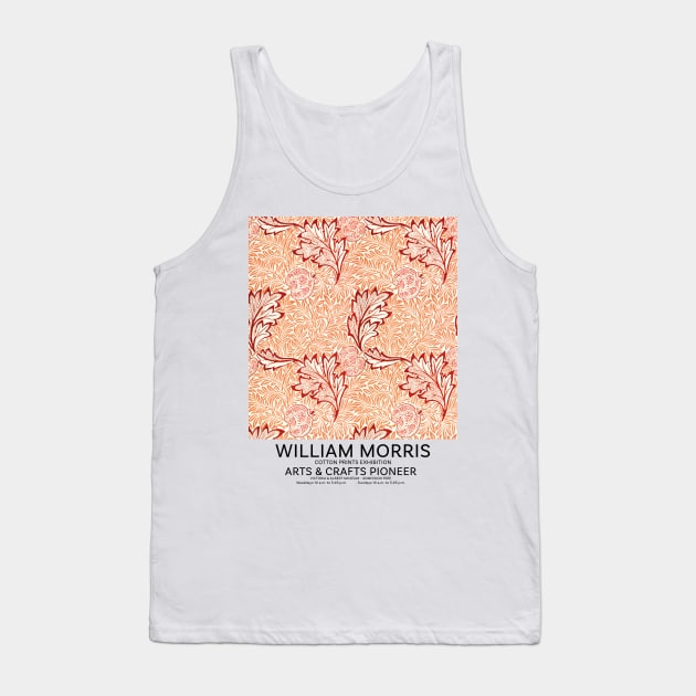 William Morris Exhibition Poster, Arts and Crafts Pioneer, Textile Pattern Design Tank Top by VanillaArt